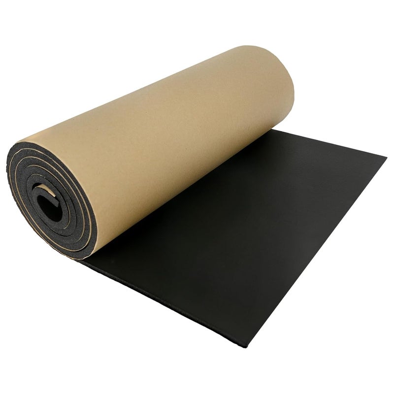 IVWNNN Sponge Neoprene with Adhesive Foam Rubber Sheet 1/4” Thick X 12” Wide X 54” Long Cut to Multiple Dimensions for DIY, Gaskets, Crafts, Cosplay Soundproof Weatherproof Padding Neoprene Fabric - Image 1